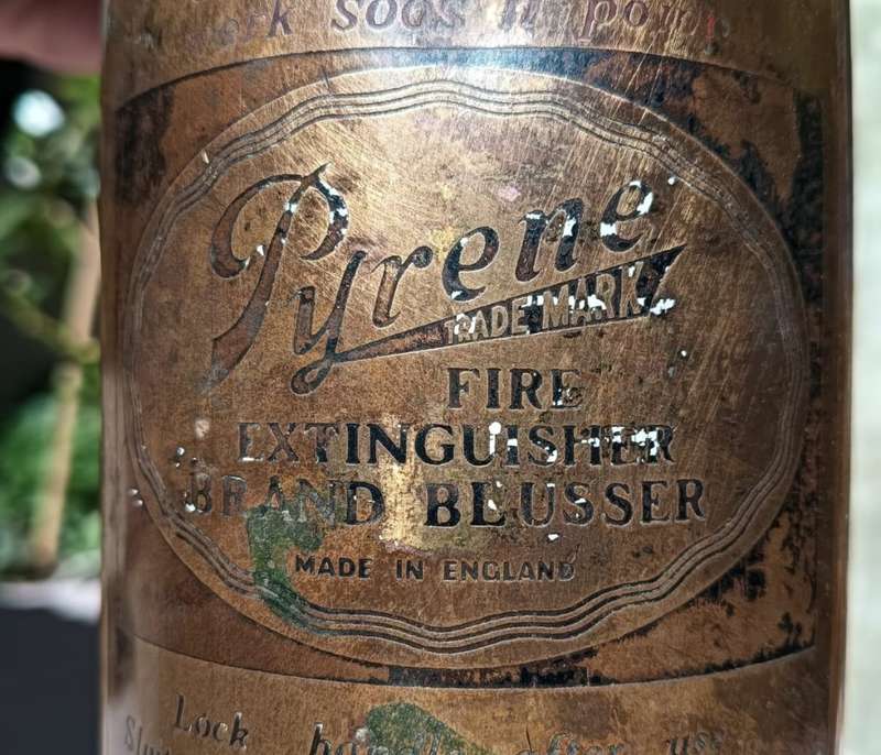 Iconic Antique (1911-1950) Pyrene Type P1 Brass Portable Pump Fire Extinguisher