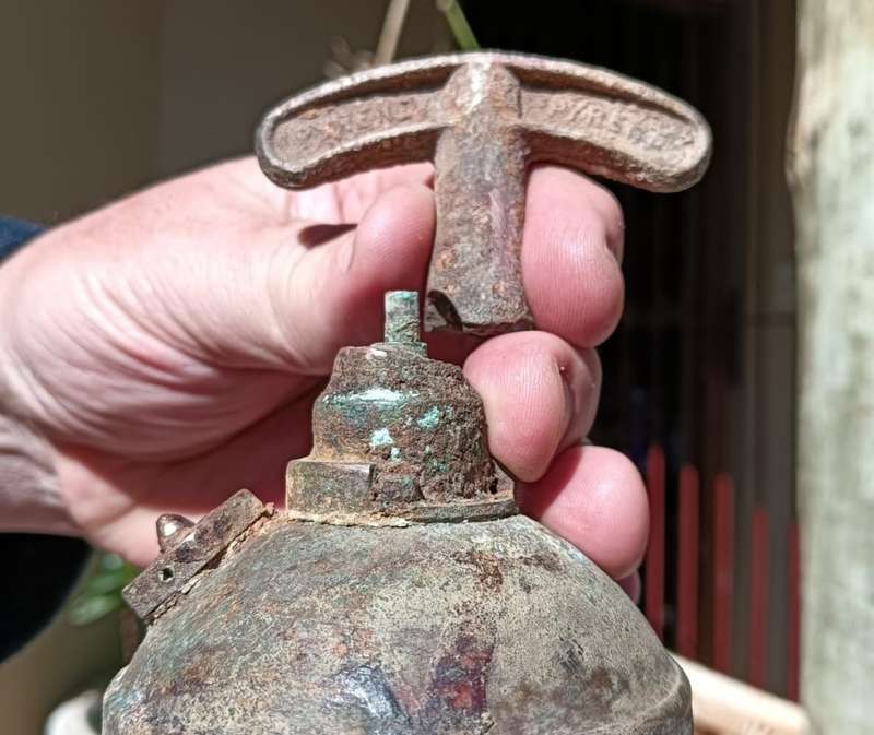 Iconic Antique (1911-1950) Pyrene Type P1 Brass Portable Pump Fire Extinguisher