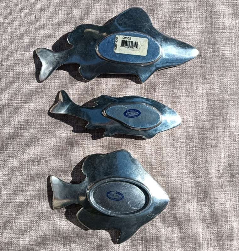 Three Cute Aluminium Fish Dishes - Mariposa USA/Mexican Partners