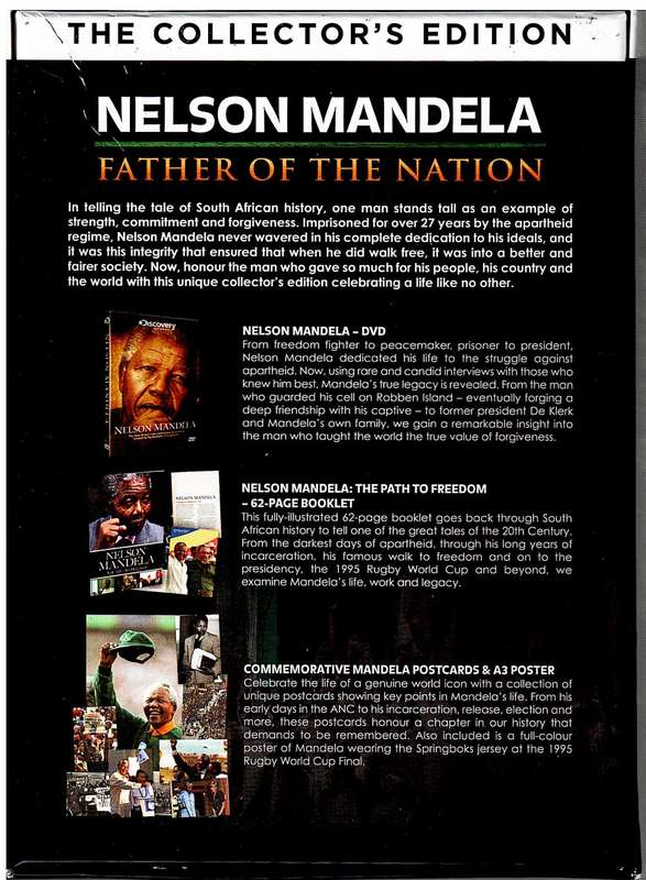 Nelson Mandela: Father of the Nation Collector`s Ed (47 min DVD/62 pg Booklet/Poster/8 Postcards)