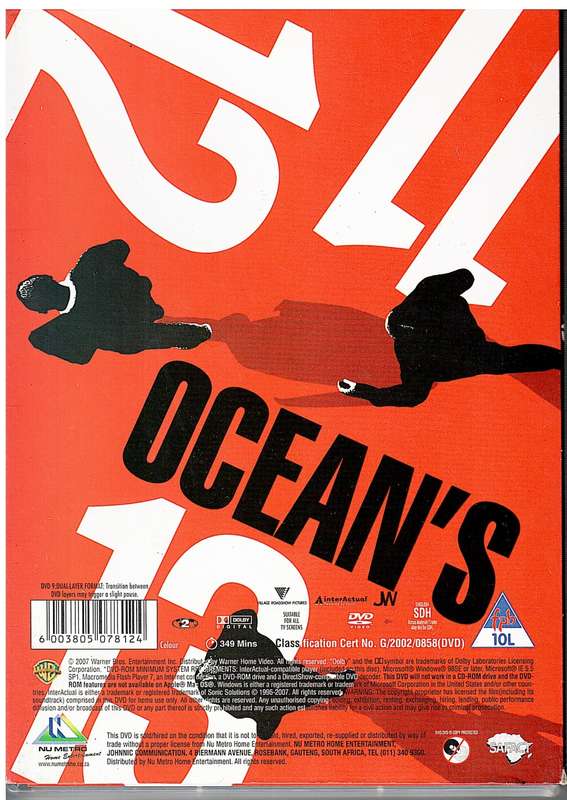 Ocean`s Trilogy 3 DVD Set in Cardboard sleeve