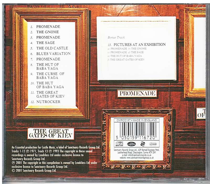 Emerson, Lake and Palmer - Pictures at an Exhibition (CD) UK IMPORT