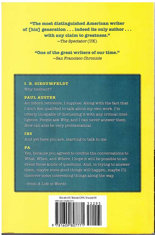A Life in Words: Conversations with IB Siegumfeldt - Paul Auster,