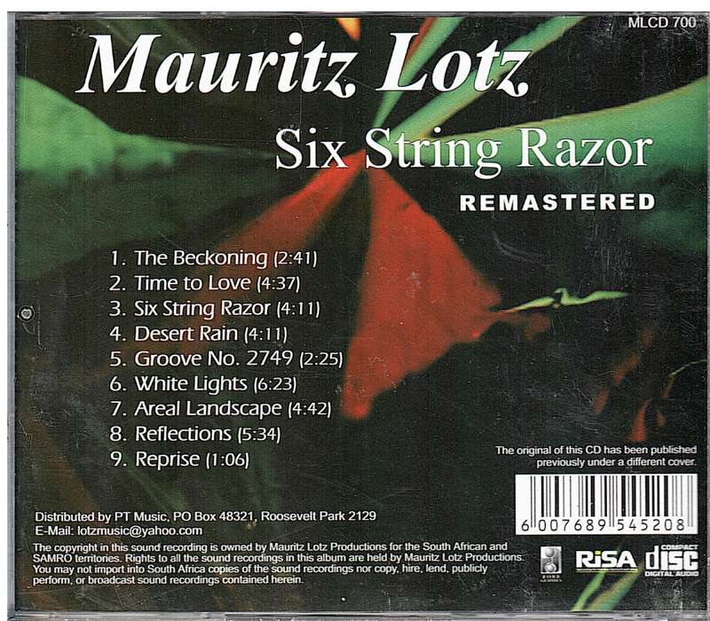 Mauritz Lotz - Six String Razor CD Remastered