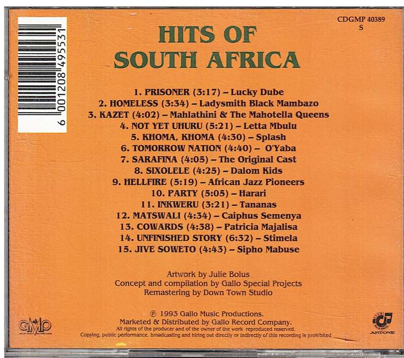 Various Artists - Hits of South Africa CD