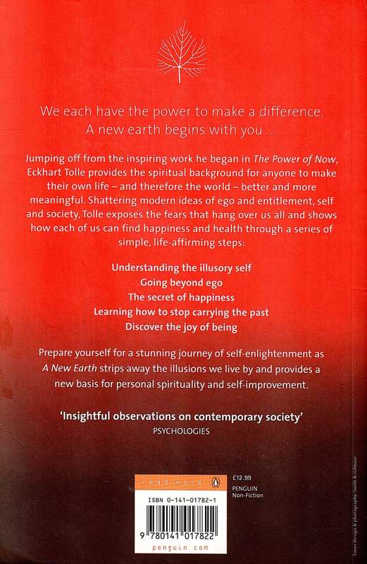 A New Earth : Awakening To Your Life`s Purpose - Tolle, E