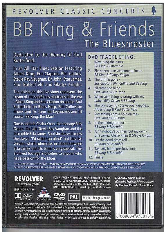 BB King & Friends - The Bluesmaster DVD (Revolver Classic Concerts)