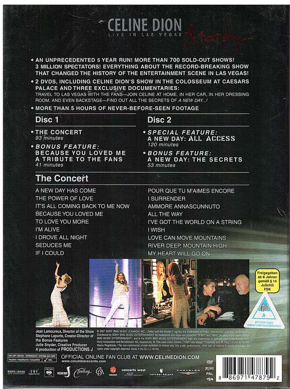Celine Dion - Live in Las Vegas (A New Day) 2 DVD Set