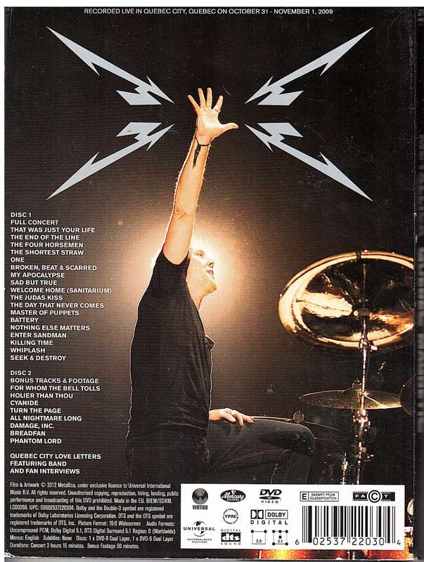 Metallica - Quebec Magnetic 2 DVD Set