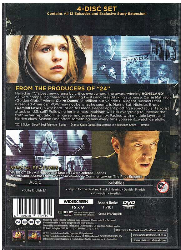 Homeland Season 1 4 DVD Box