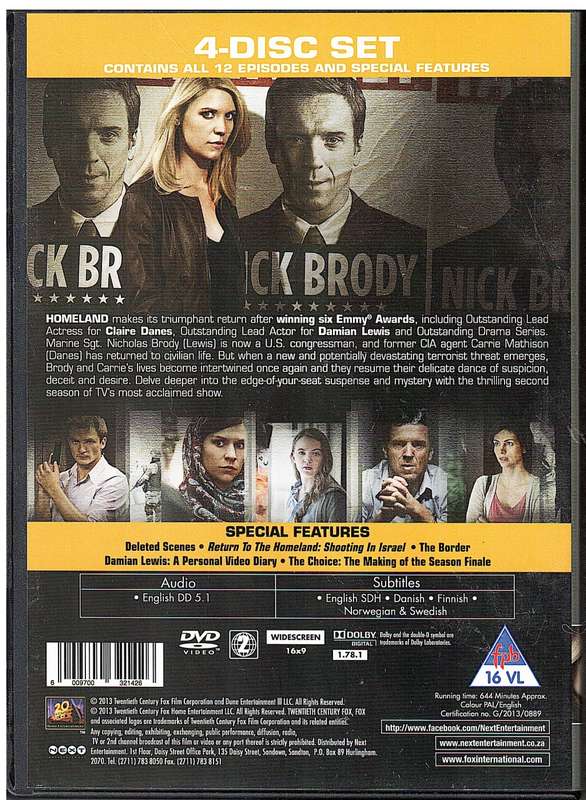 Homeland Season 2 4 DVD Box