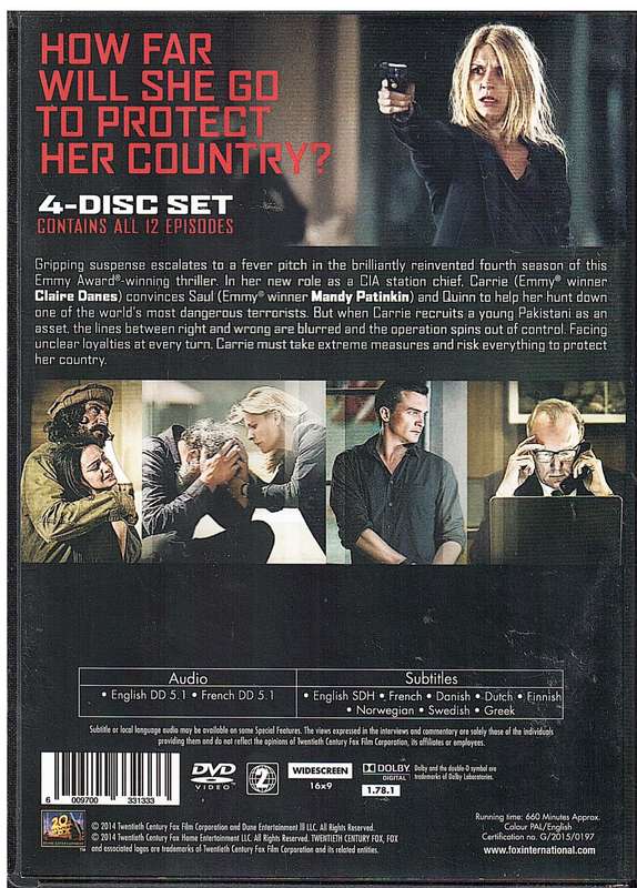 Homeland Season 4 4 DVD Box