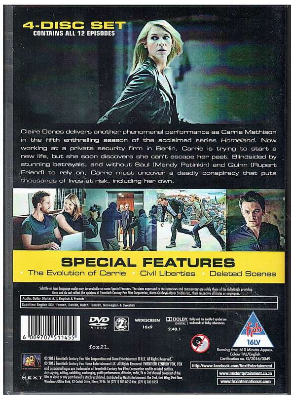 Homeland Season 5 4 DVD Box