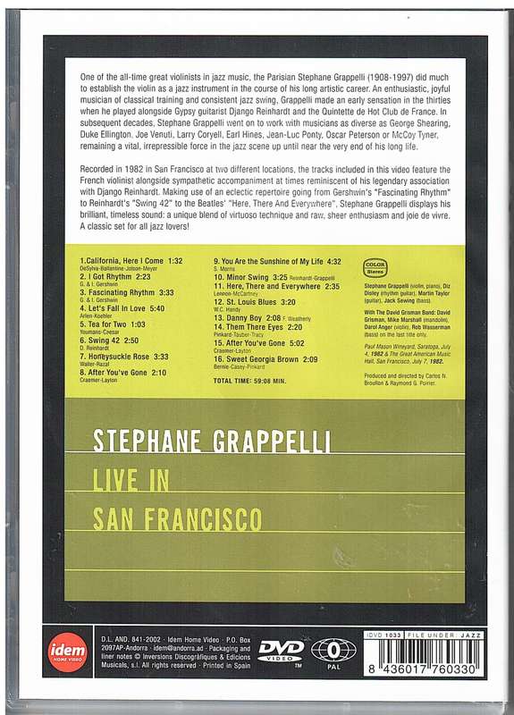 Stephane Grappelli - Live in San Fransisco