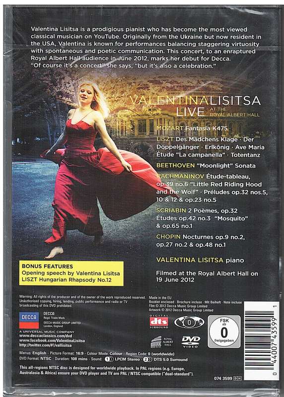 Valentina Lisitsa Live at The Royal Albert Hall DVD