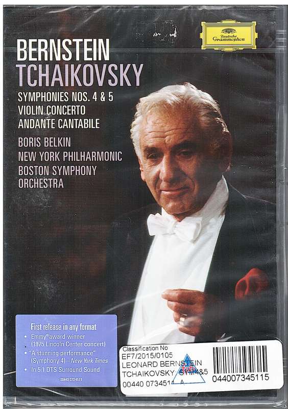 Bernstein - Tchaikovsky Symphonies Nos 4 & 5 / Violin Concerto / Andante Cantabile DVD