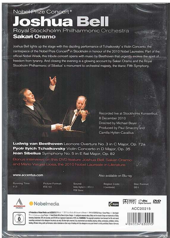 Joshua Bell - Nobel Prize Concert (Royal Stockholm Philharmonic Orchestra, Dakari Oramo) DVD