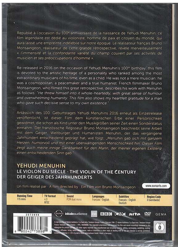 Yehudi Menuhin - The Violin of The Century DVD