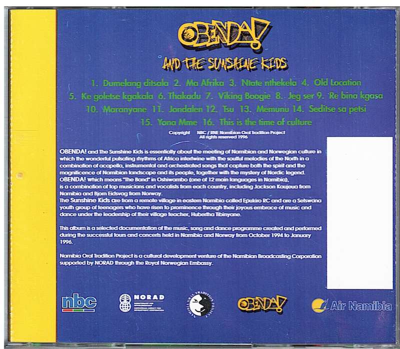 Obenda! and The Sunshine Kids CD