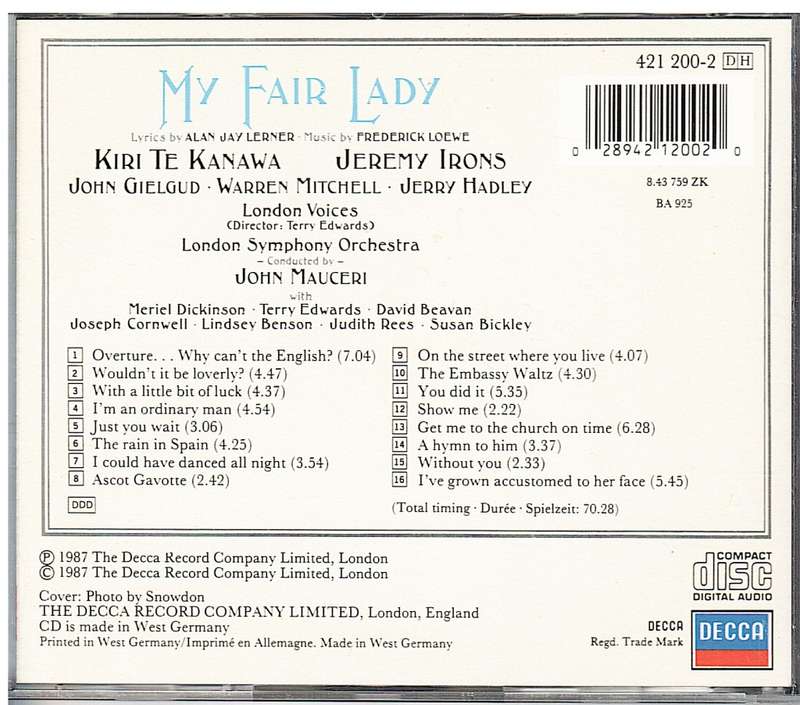 My Fair Lady (Lerner & Loewe) - Kiri Te Kanawa & Jeremy Irons