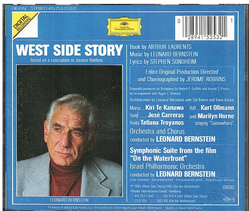 Leonard Bernstein (cond.) - West Side Story (with Kiri Te Kanawa, Jose Carreras) 2 CD Set