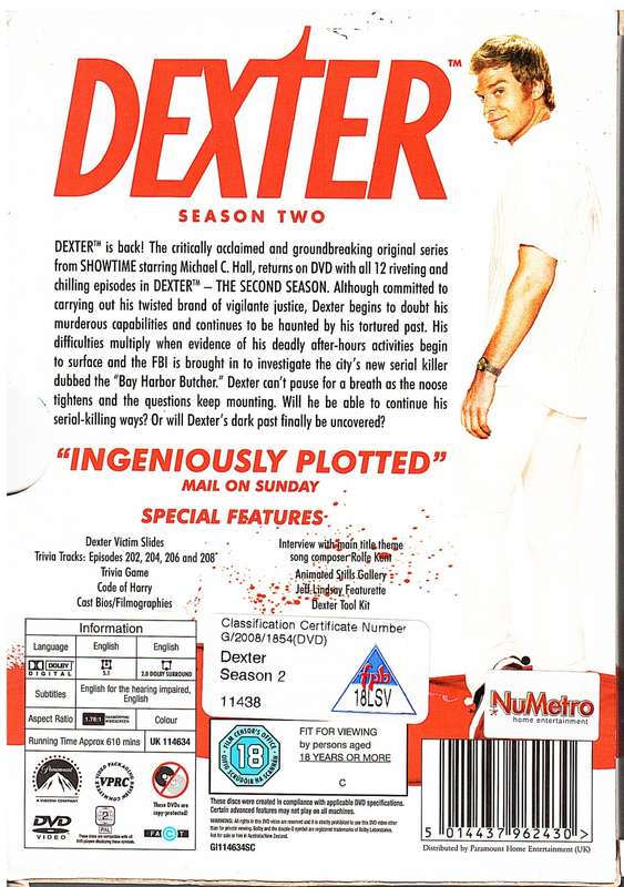 Dexter Season 2 DVD Set