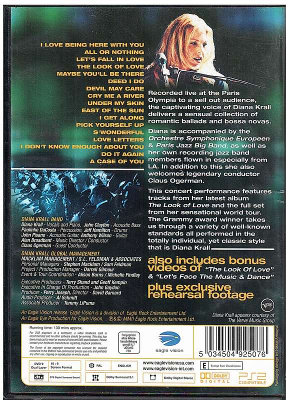Diana Krall - Live in Paris DVD