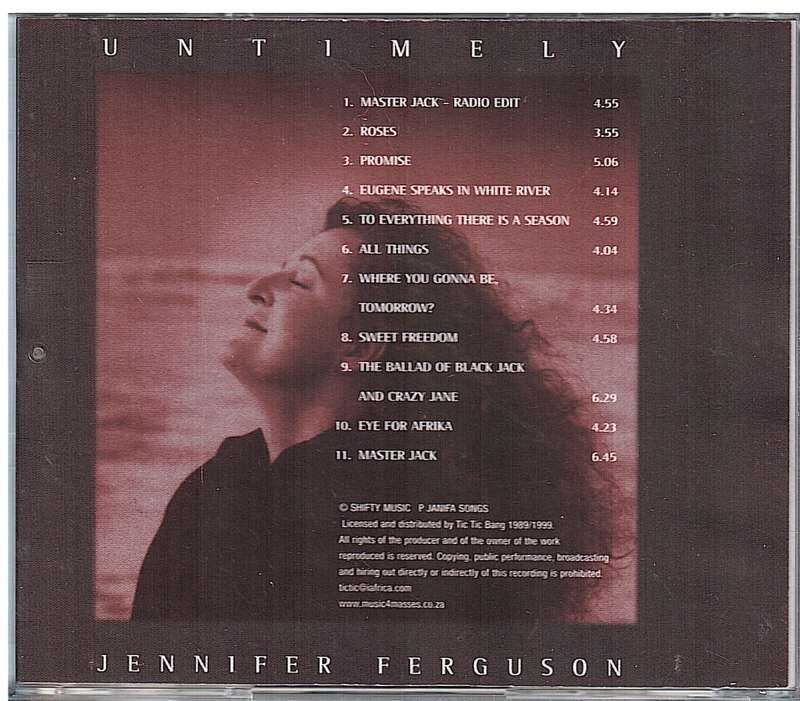 Jennifer Ferguson - Untimely CD (Inscribed by Artist)