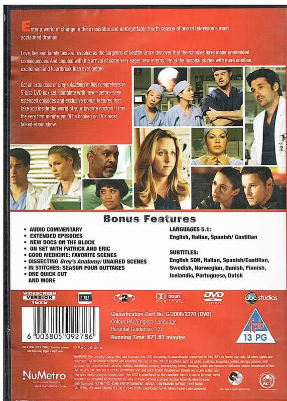 Grey`s Anatomy The Complete Season Four Expanded DVD