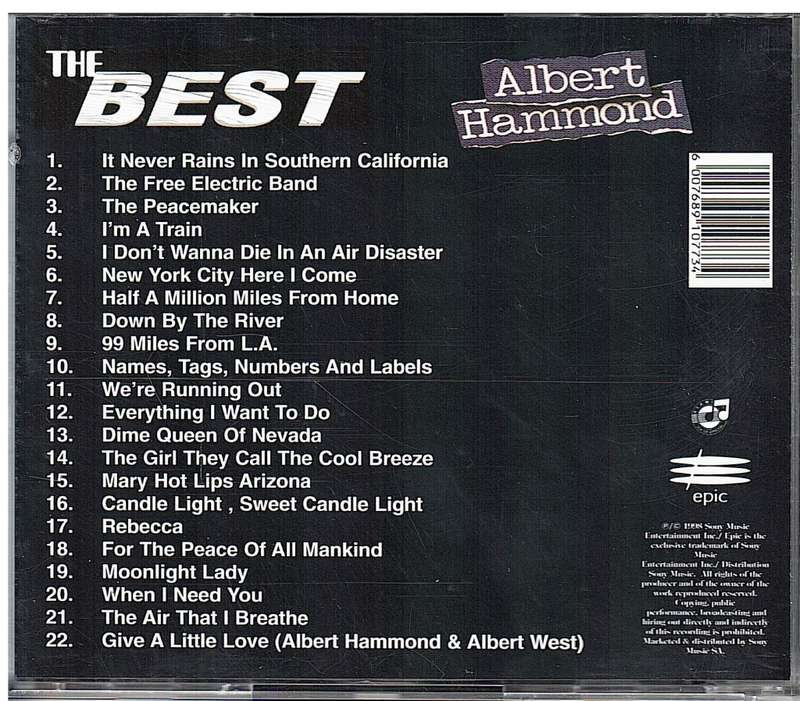 Albert Hammond - The Best (Greatest Hits) CD