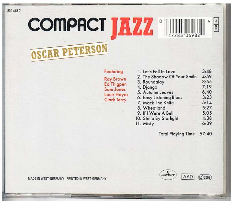 Oscar Peterson - Compact Jazz CD