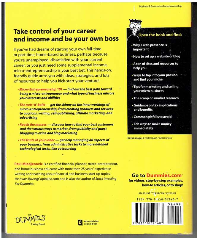 Micro-Entrepreneurship for Dummies - Paul Mladjenovic