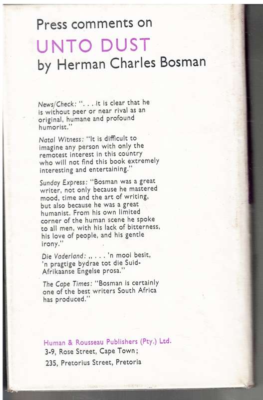 Bosman at His Best: A Selection from the Writings of Herman Charles Bosman