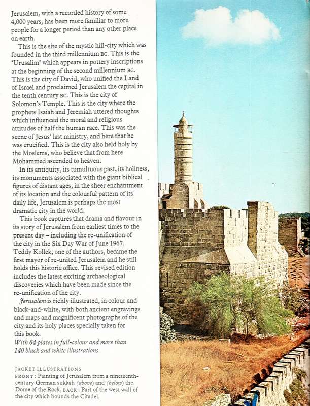 Jerusalem: Sacred City of Mankind` A History of Forty Centuries - Teddy Kolleck & Moshe Pearlman