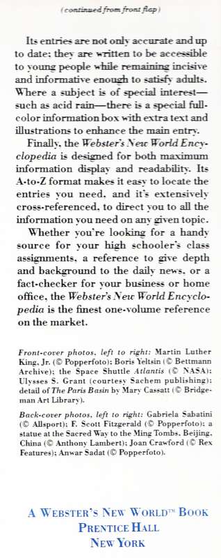 Webster`s New World Encyclopedia