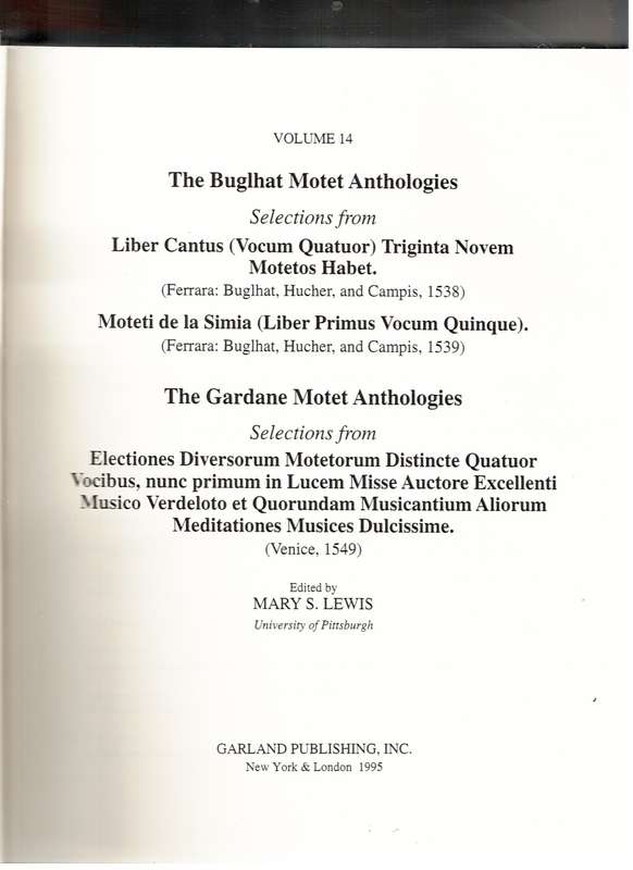 Sixteenth Century Motet: Volume 14 - Mary S Lewis (Ed.)