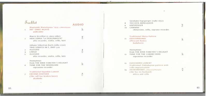 Fynbos Calling: African and European Early and Contemporary Music Book & CD - Ensemble Refugium