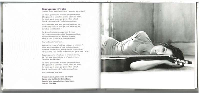 Carla Bruni  Quelqu'un M'a Dit CD & DVD Set