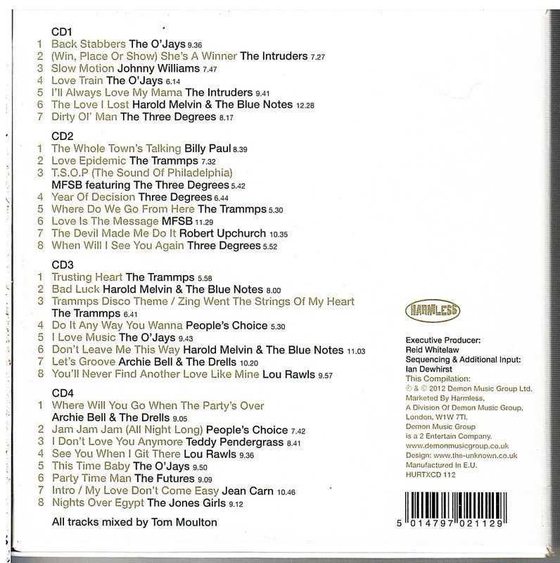 Philadelphia International Classics: The Tom Moulton Remixes 4 CD Box Set