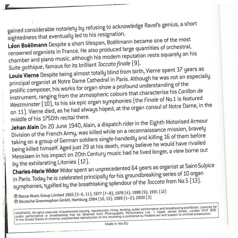 Organ Spectacular - Peter Hurford/ Simon Preston CD