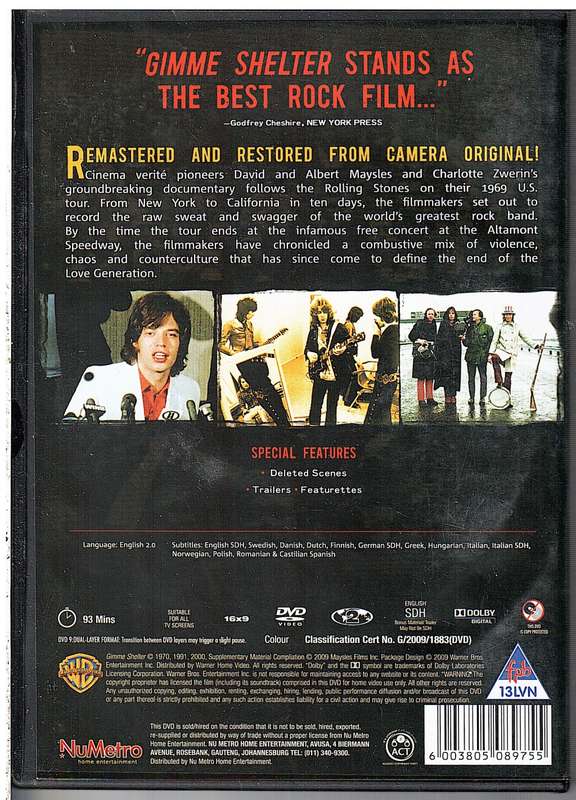 The Rolling Stones: Gimme Shelter DVD