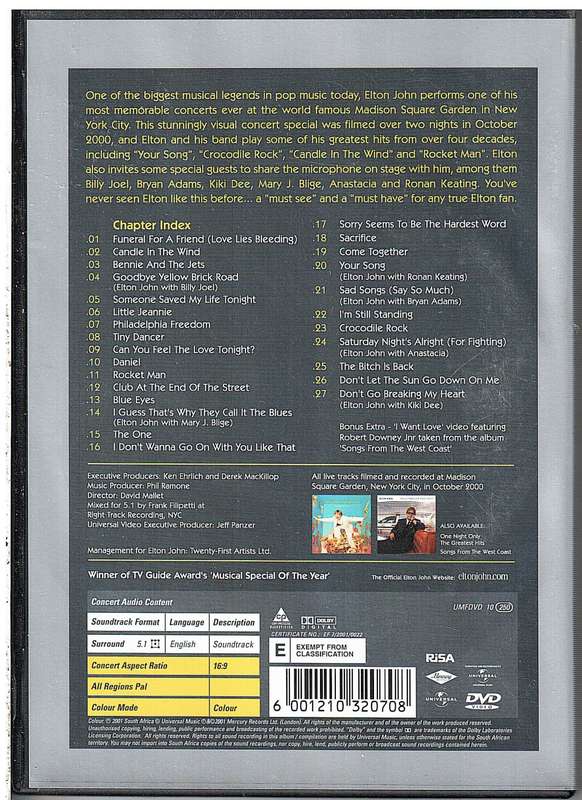 Elton John: One Night Only - The Greatest Hits (Live at Madison Garden) DVD