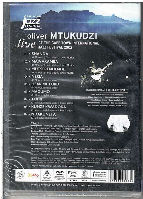 Oliver Mtukudzi: Live at The Cape Town International Jazz Festival 2002 DVD