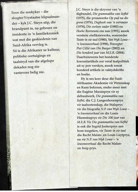 Sonkyker: Afrikaner in die Verkeerde Eeu - JC Steyn