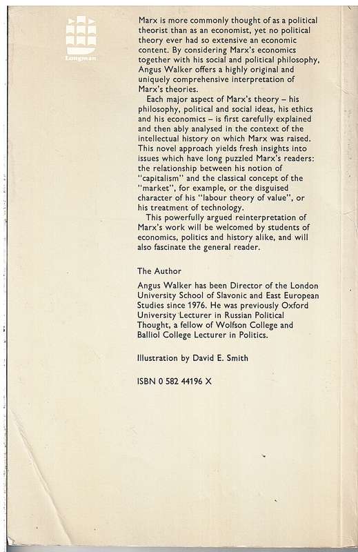 Marx: His Theory and its Context - A Walker