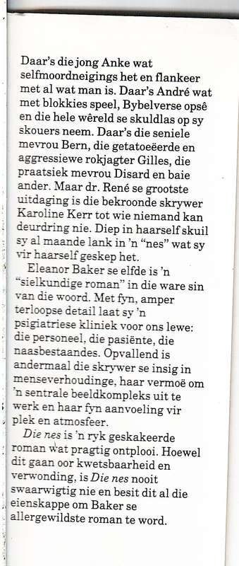 Die Nes - Eleanor Baker [INSCRIBED BY AUTHOR]