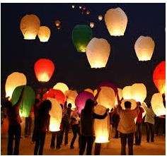 Sky Lanterns - MIXED COLOURS. Pack of 10. BEST QUALITY