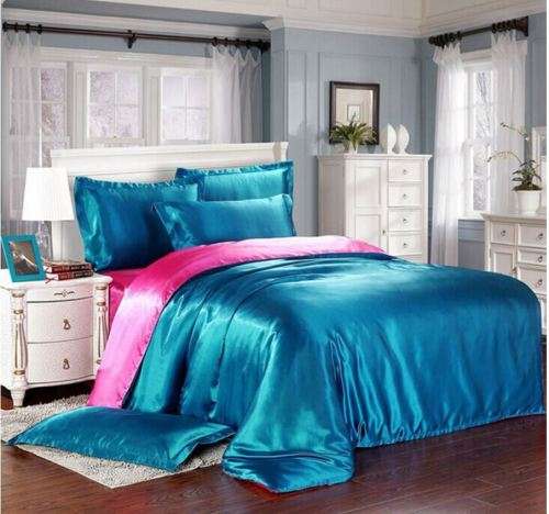 DUVET SET - SATIN SILK FLOSS - 4 PIECE - QUEEN