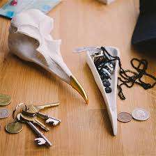 Unusual Items Gifts Bird Skull Jewellery Storage Organiser Display Men Ladies