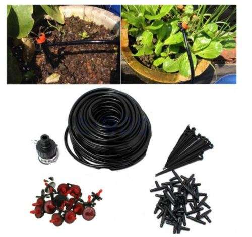 Micro Drip Irrigation System Plant Watering Garden Hose Tool 20M DIY